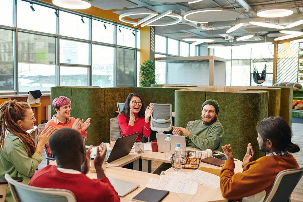 business team celebrating success